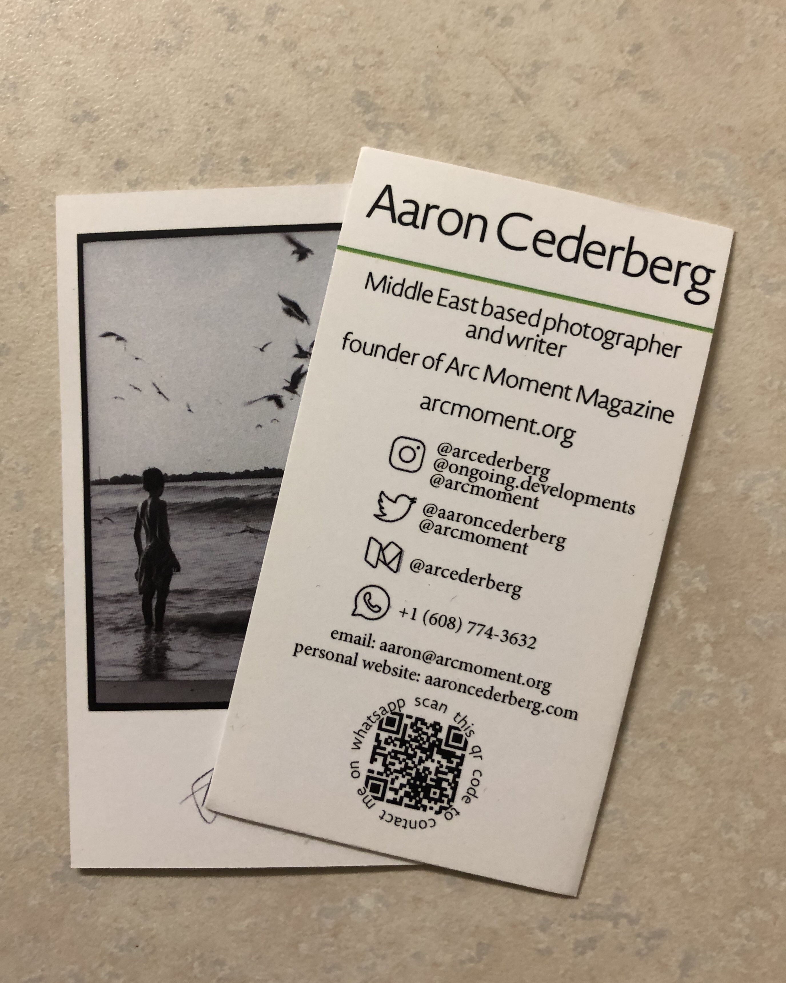 Business cards necessary for film scan